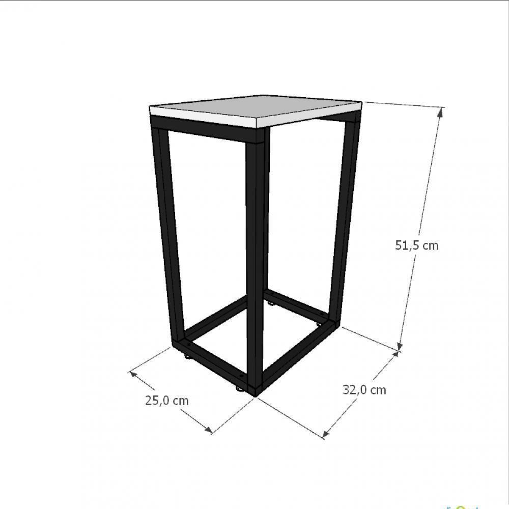 Mesa Lateral Preta Aparador De Sofa Sala Mesa Lateral Cama - 3