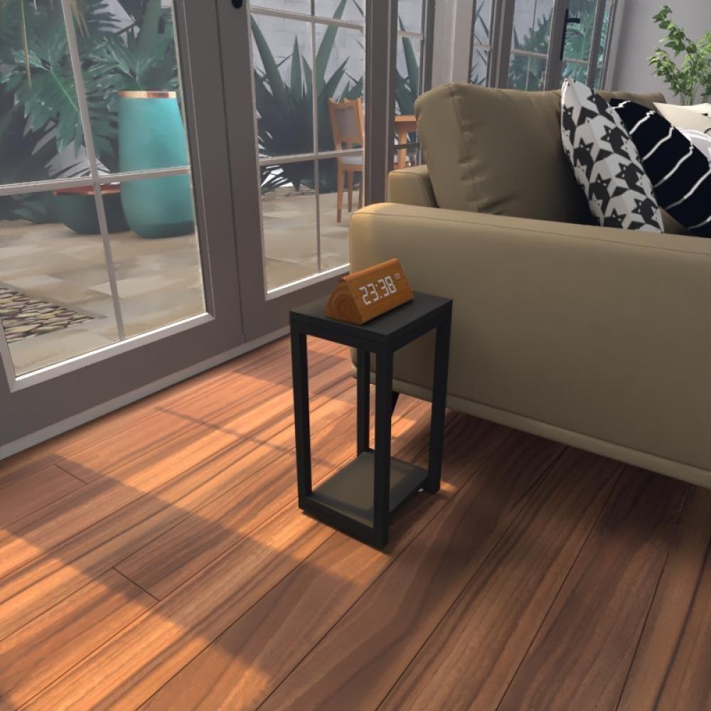 Mesa Lateral Preta Aparador De Sofa Sala Mesa Lateral Cama - 1