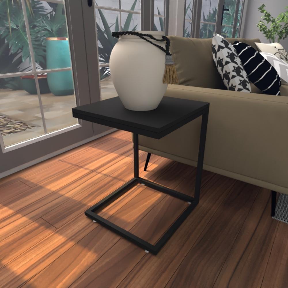 Mesa Lateral Preta Aparador De Sofa Sala Mesa Lateral Cama - 1