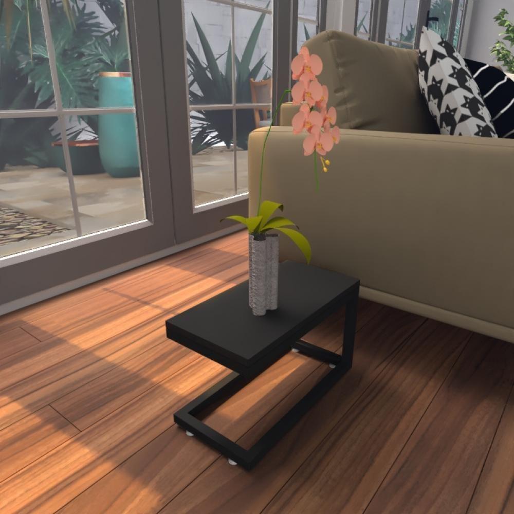 Mesa Lateral Preta Aparador De Sofa Sala Mesa Lateral Cama - 1
