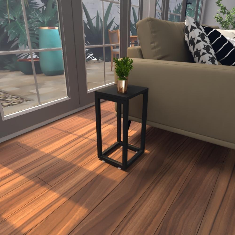 Mesa Lateral Preta Aparador De Sofa Sala Mesa Lateral Cama - 1