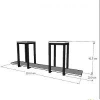 Aparador Industrial Branco Off White Moderno Cantinho Café Escritorio Simples Bancada Suspensa - 3