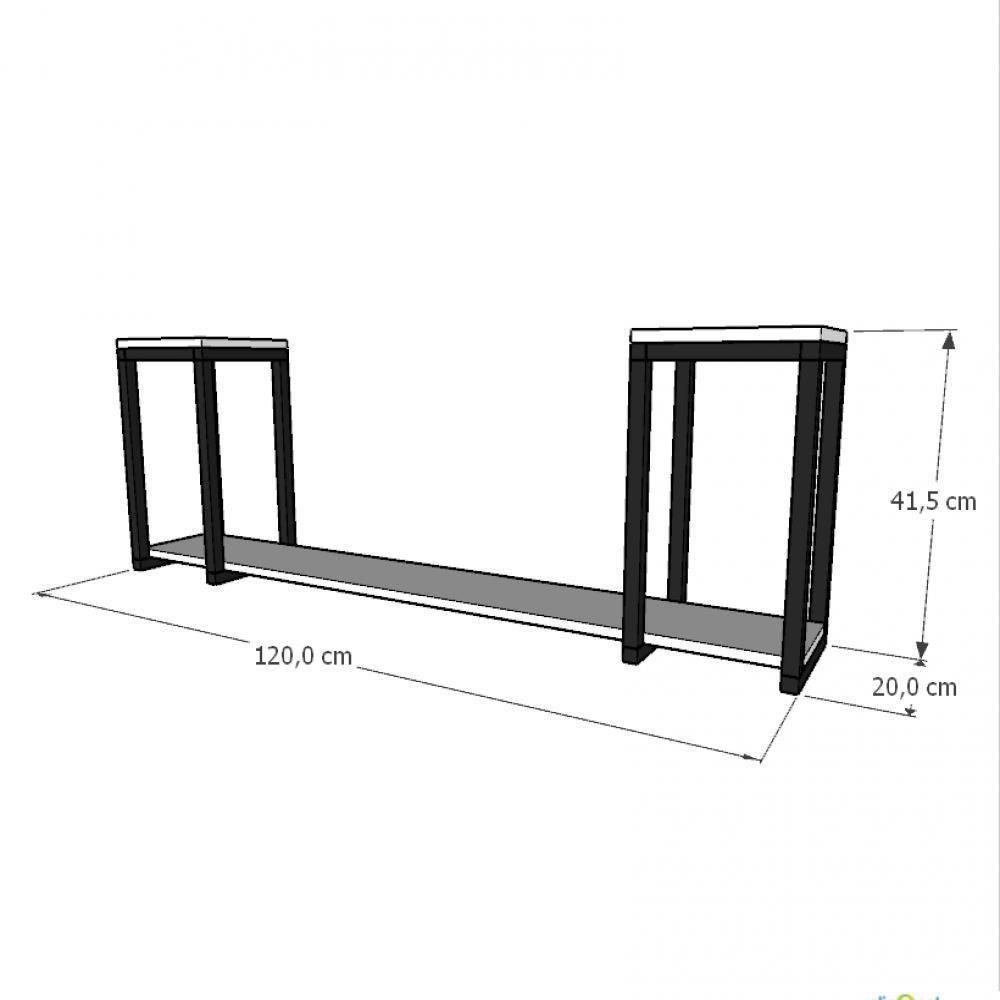 Aparador Industrial Branco Off White Moderno Cantinho Café Escritorio Simples Sala Estar Quarto - 3