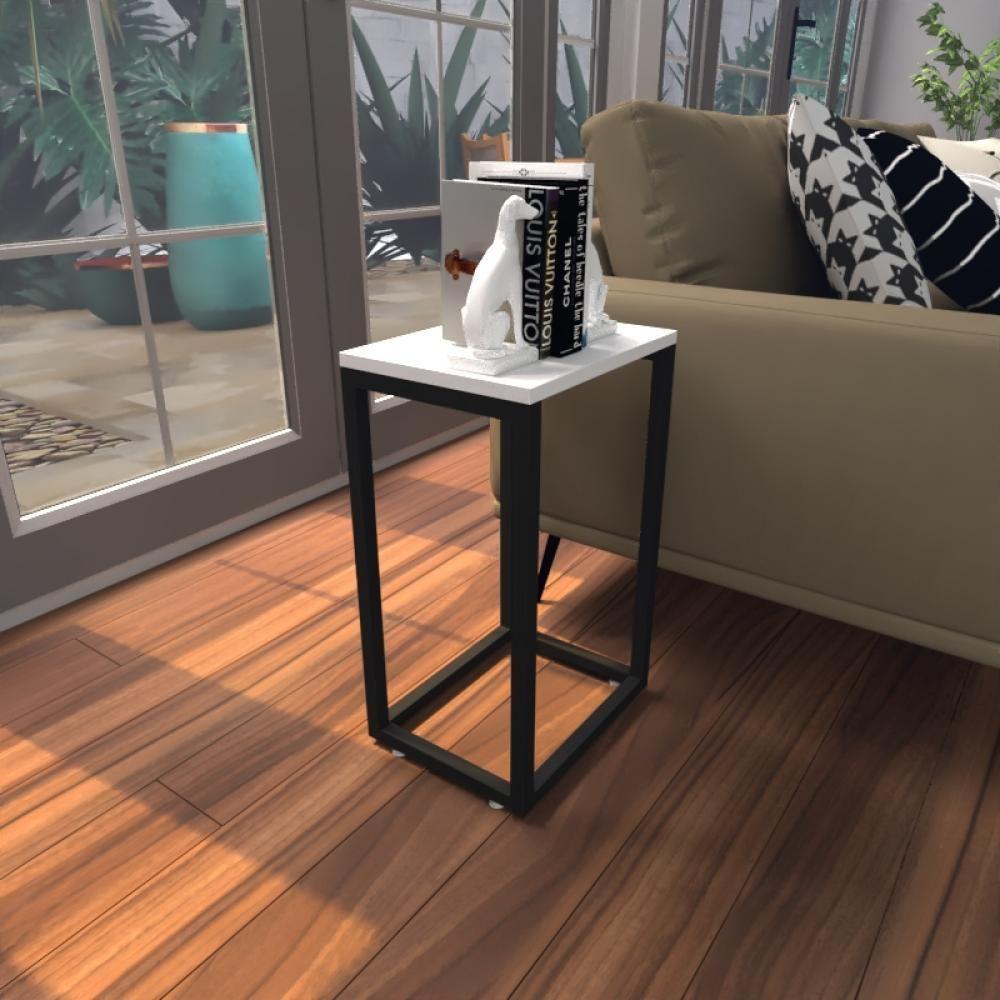 Mesa Lateral Branca Aparador De Sofa Sala Mesa Lateral Cama - 1