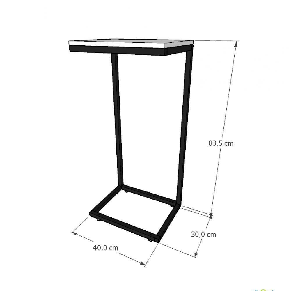 Mesa Lateral Branca Aparador De Sofa Sala Mesa Lateral Cama - 3