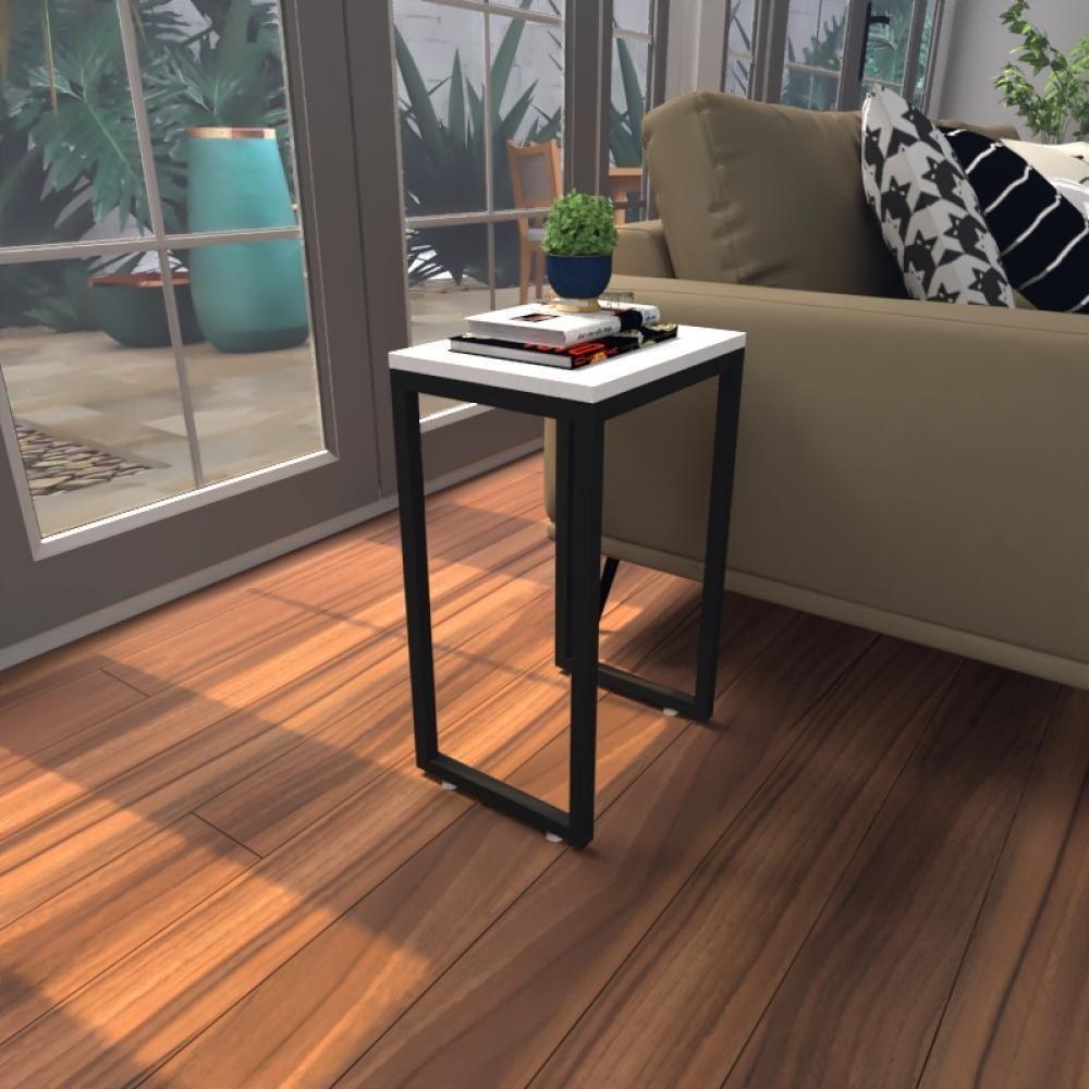 Mesa Lateral Branca Aparador De Sofa Sala Mesa Lateral Cama - 1