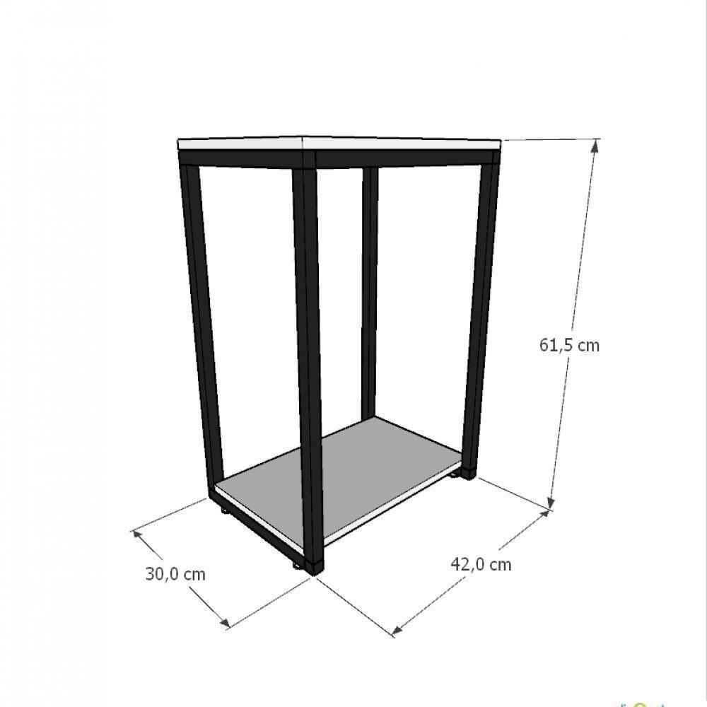 Mesa Lateral Branca Aparador De Sofa Sala Mesa Lateral Cama - 3