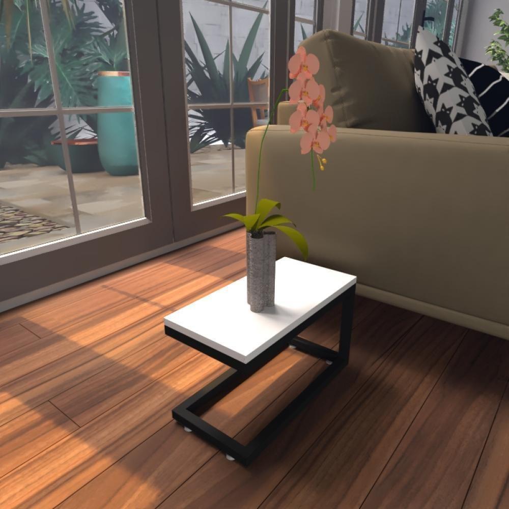 Mesa Lateral Branca Aparador De Sofa Sala Mesa Lateral Cama - 1