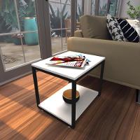 Mesa Lateral Branca Aparador De Sofa Sala Mesa Lateral Cama - 1