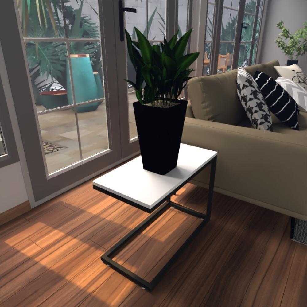 Mesa Lateral Branca Aparador De Sofa Sala Mesa Lateral Cama - 1