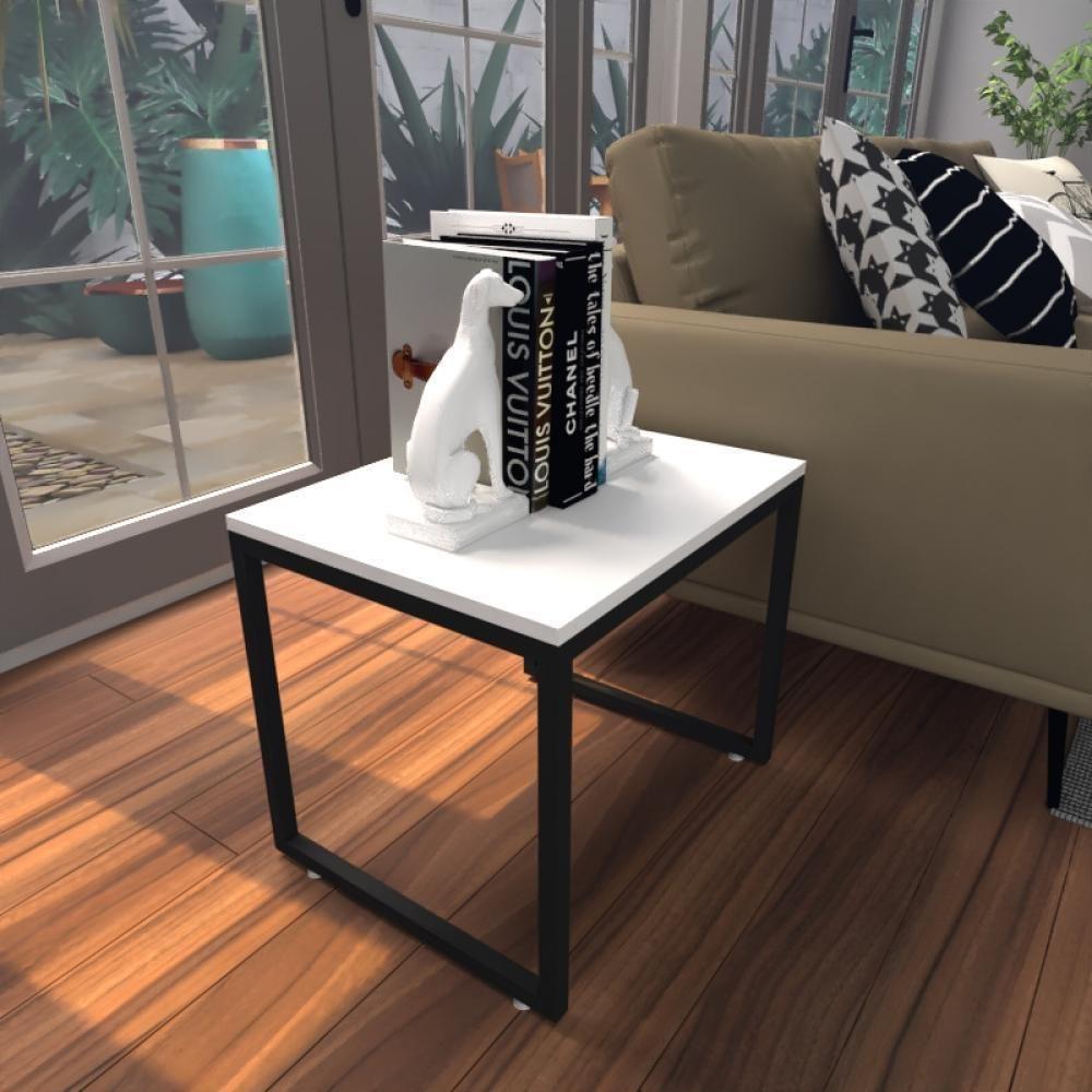 Mesa Lateral Branca Aparador De Sofa Sala Mesa Lateral Cama - 1