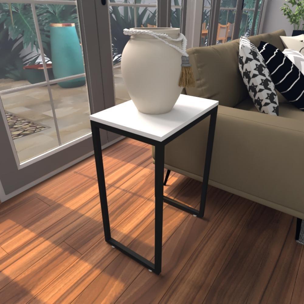 Mesa Lateral Branca Aparador De Sofa Sala Mesa Lateral Cama - 1
