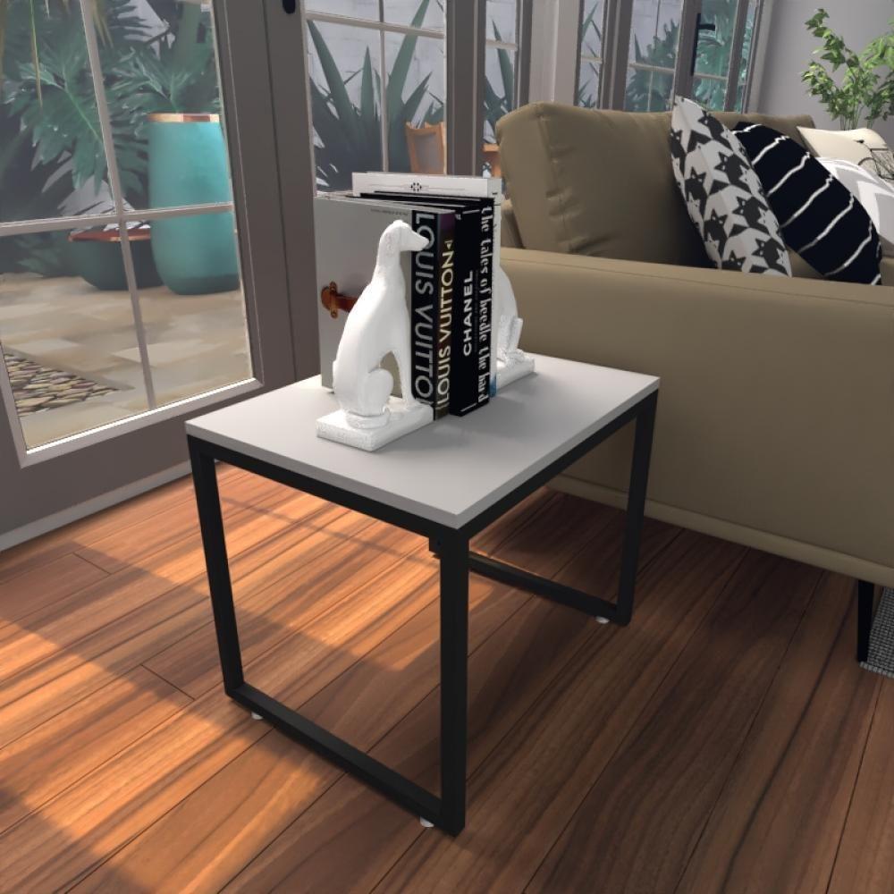 Mesa Lateral Cinza Aparador De Sofa Sala Mesa Lateral Cama - 1