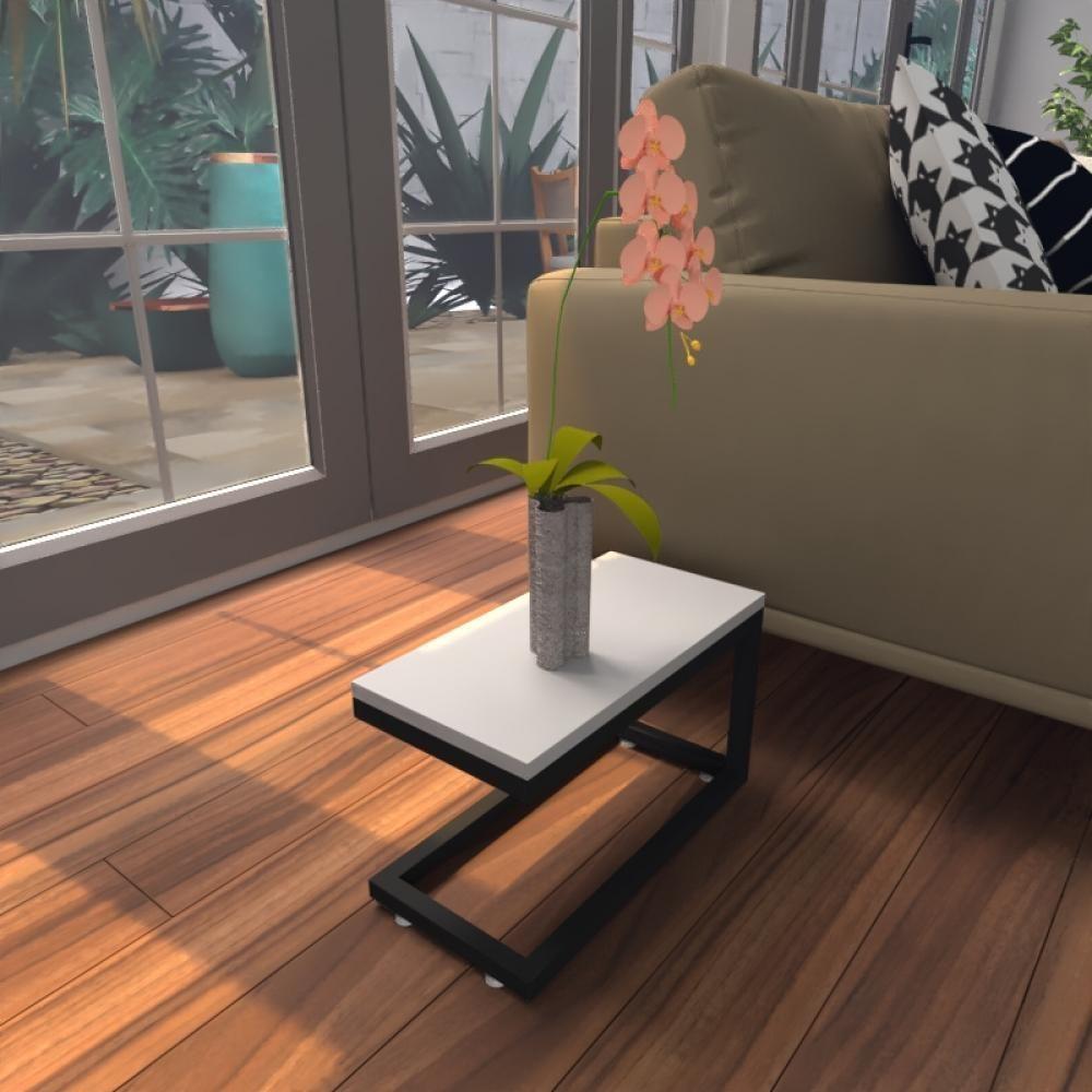 Mesa Lateral Cinza Aparador De Sofa Sala Mesa Lateral Cama - 1