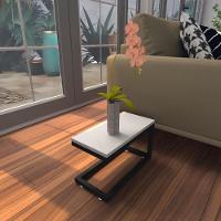 Mesa Lateral Cinza Aparador De Sofa Sala Mesa Lateral Cama - 1