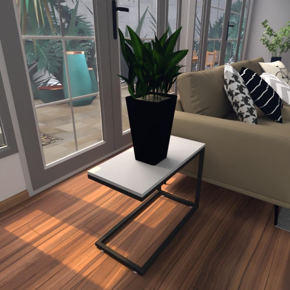 Mesa Lateral Cinza Aparador De Sofa Sala Mesa Lateral Cama - 1