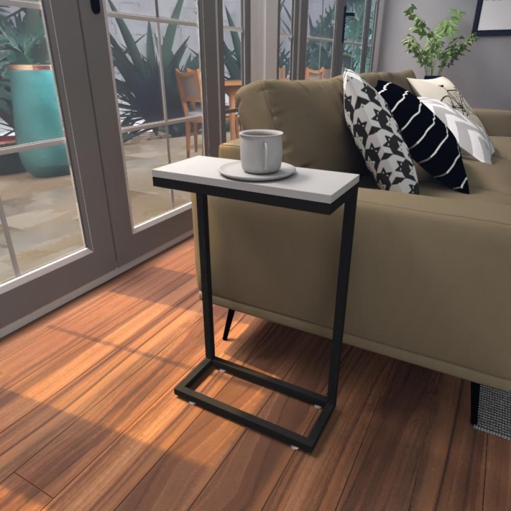 Mesa Lateral Cinza Aparador De Sofa Sala Mesa Lateral Cama - 1