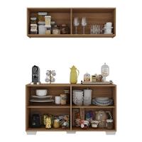 Conjunto Cantinho Do Café Armário E Aparador 4 Portas Multimóveis Mp1085 Rustic/branco Rustic/branco - 3