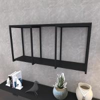 Prateleira Industrial Suspensa Estante Parede Nicho Preta Cozinha Escritorio Sala Quarto Infantil - 1