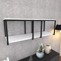 Prateleira Industrial Suspensa Estante Parede Nicho Branco Cozinha Escritorio Sala Quarto Infantil - 1