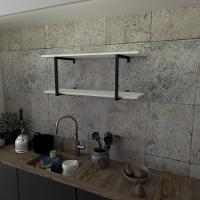 Prateleira Industrial Suspensa Estante Parede Nicho Branco Cozinha Escritorio Sala Quarto Infantil - 1