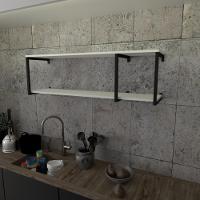 Prateleira Industrial Suspensa Estante Parede Nicho Branco Cozinha Escritorio Sala Quarto Infantil - 1