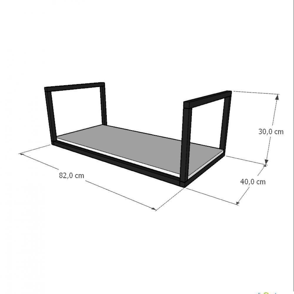 Prateleira Industrial Suspensa Estante Parede Nicho Branco Cozinha Escritorio Sala Quarto Infantil - 3