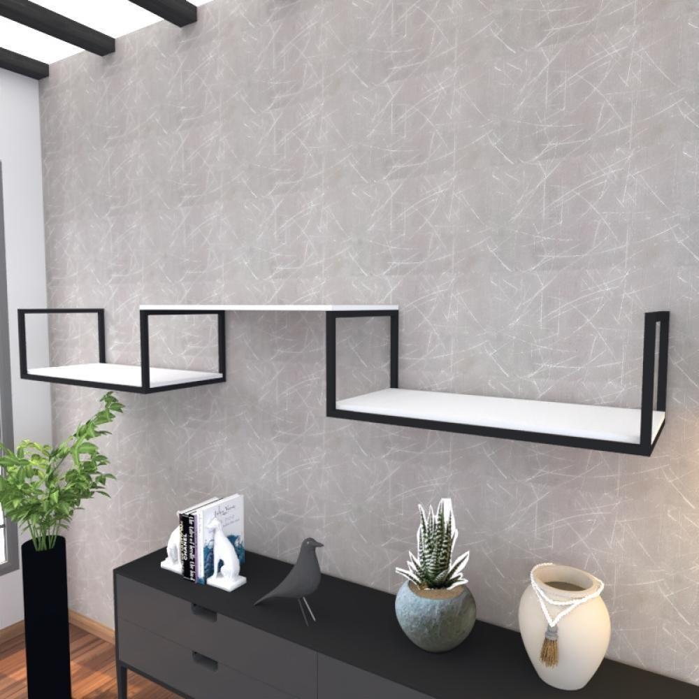 Prateleira Industrial Suspensa Estante Parede Nicho Branco Cozinha Escritorio Sala Quarto Infantil - 1