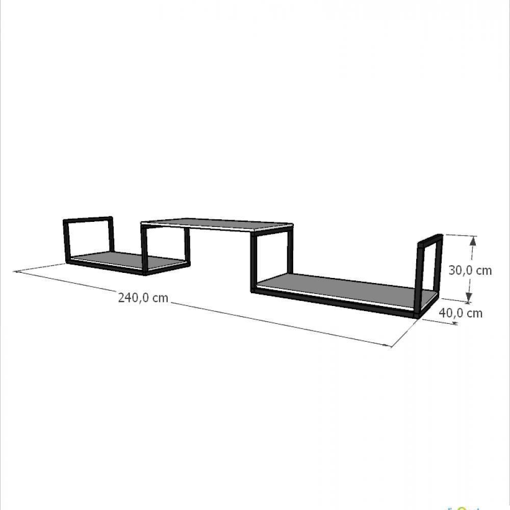 Prateleira Industrial Suspensa Estante Parede Nicho Branco Cozinha Escritorio Sala Quarto Infantil - 3