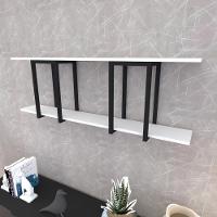 Prateleira Industrial Suspensa Estante Parede Nicho Branco Cozinha Escritorio Sala Quarto Infantil - 1
