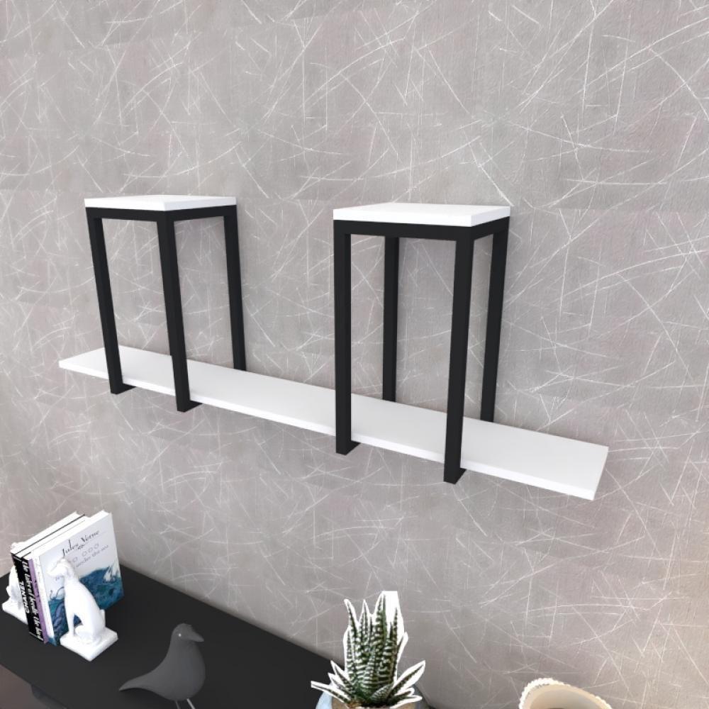 Prateleira Industrial Suspensa Estante Parede Nicho Branco Cozinha Escritorio Sala Quarto Infantil - 1