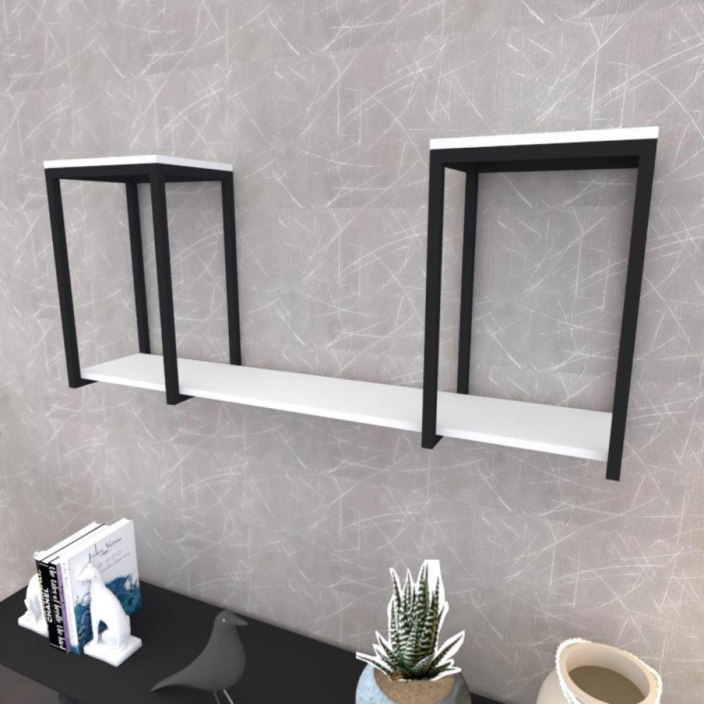 Prateleira Industrial Suspensa Estante Parede Nicho Branco Cozinha Escritorio Sala Quarto Infantil - 1