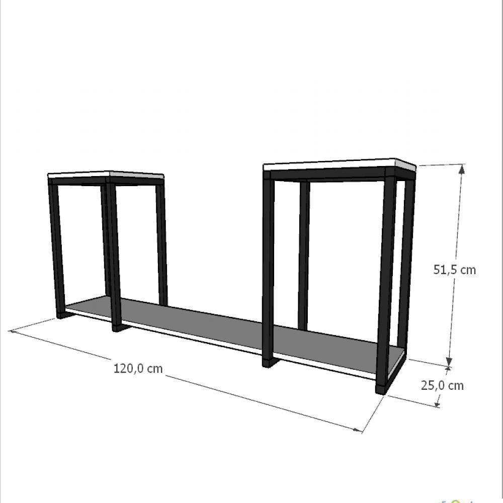 Prateleira Industrial Suspensa Estante Parede Nicho Branco Cozinha Escritorio Sala Quarto Infantil - 3