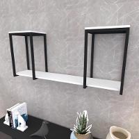 Prateleira Industrial Suspensa Estante Parede Nicho Branco Cozinha Escritorio Sala Quarto Infantil - 1