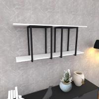 Prateleira Industrial Suspensa Estante Parede Nicho Branco Cozinha Escritorio Sala Quarto Infantil - 1