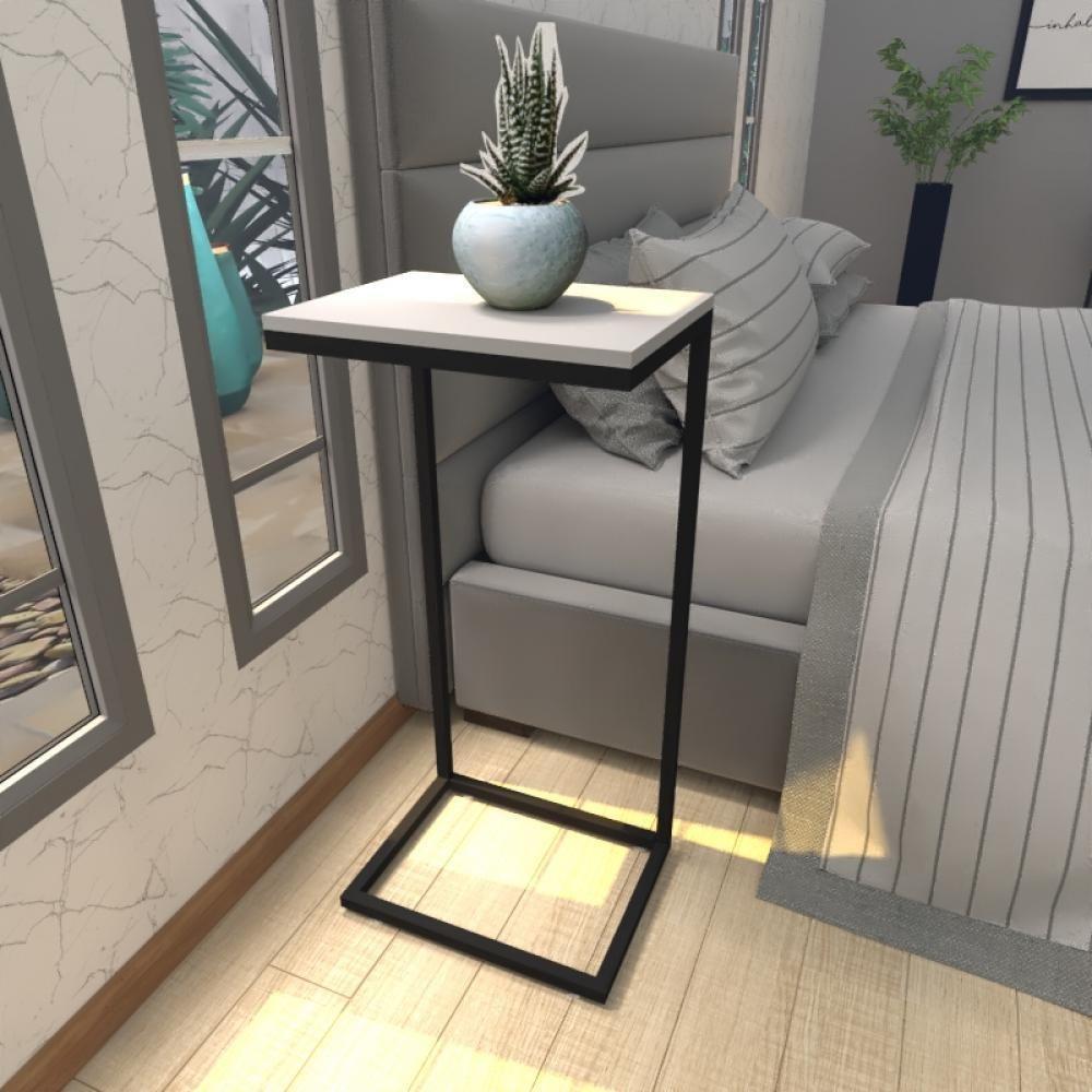 Mesa De Cabeceira Industrial Cinza Mdf Canto Quarto Mesas De Cabeceira Mesinha Cabeçeira Cabiceira - 1