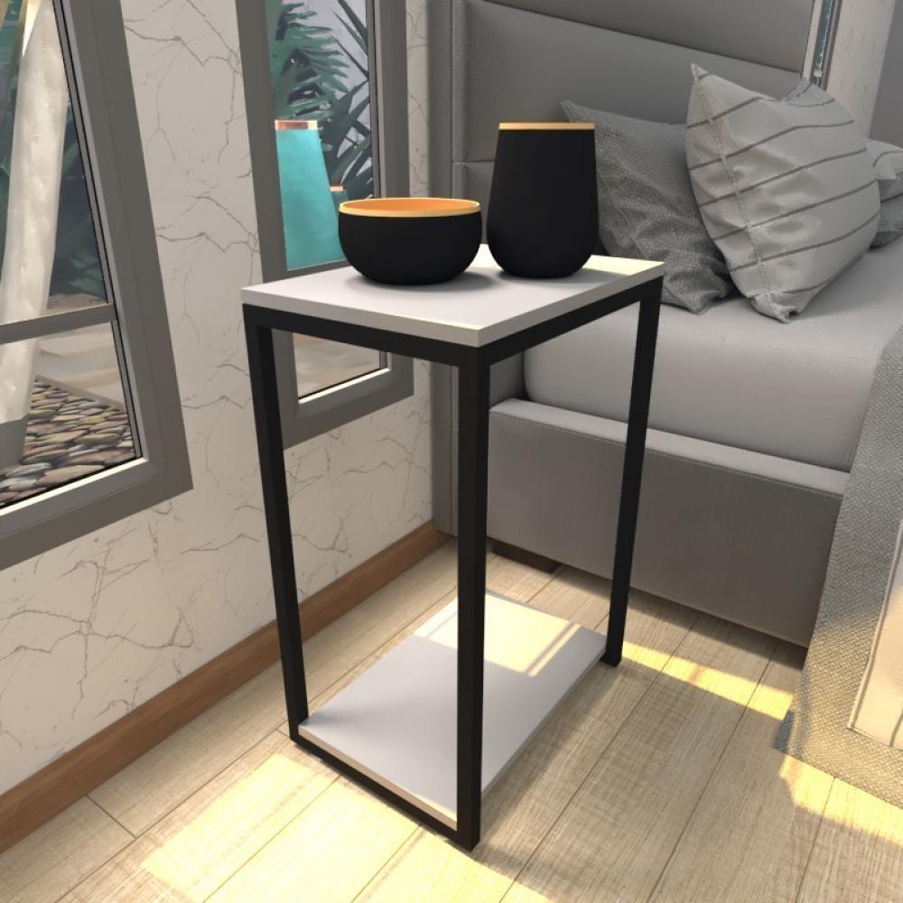 Mesa De Cabeceira Industrial Cinza Mdf Canto Quarto Mesas De Cabeceira Mesinha Cabeçeira Cabiceira - 1