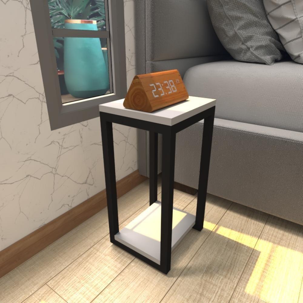 Mesa De Cabeceira Industrial Cinza Mdf Canto Quarto Mesas De Cabeceira Mesinha Cabeçeira Cabiceira - 1