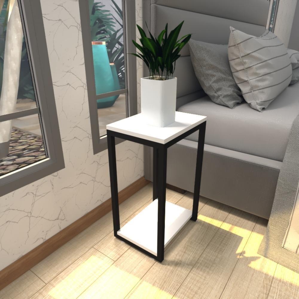 Mesa De Cabeceira Industrial Branca Off White Canto Quarto Cabeceira Mesinha Cabeçeira Cabiceira - 1