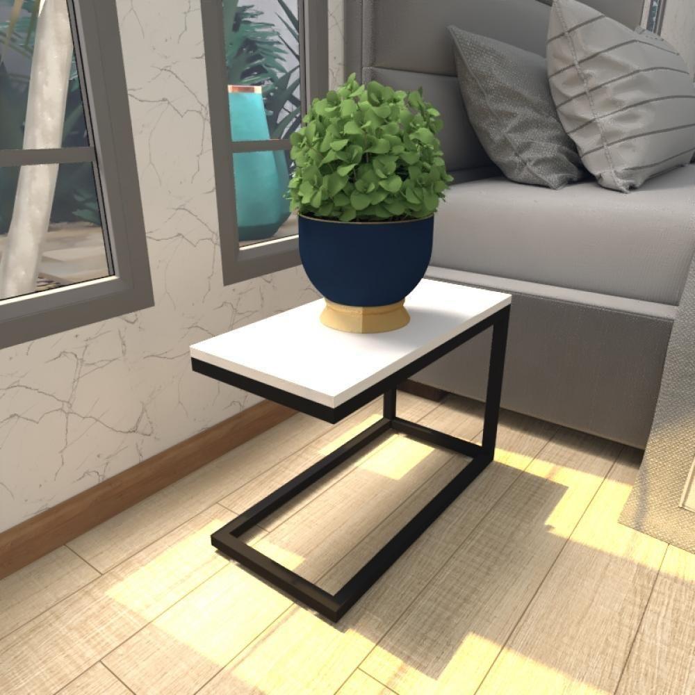 Mesa De Cabeceira Industrial Branca Off White Canto Quarto Cabeceira Mesinha Cabeçeira Cabiceira - 1