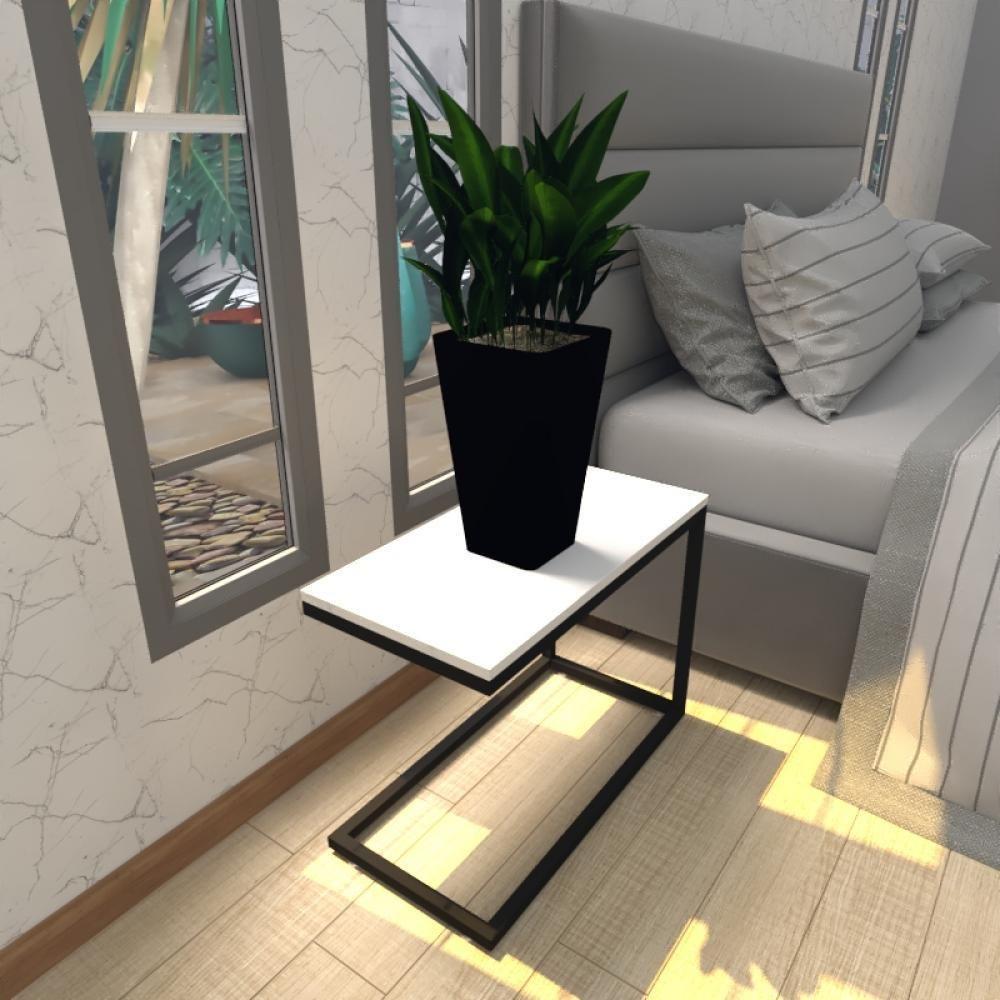 Mesa De Cabeceira Industrial Branca Off White Canto Quarto Cabeceira Mesinha Cabeçeira Cabiceira - 1