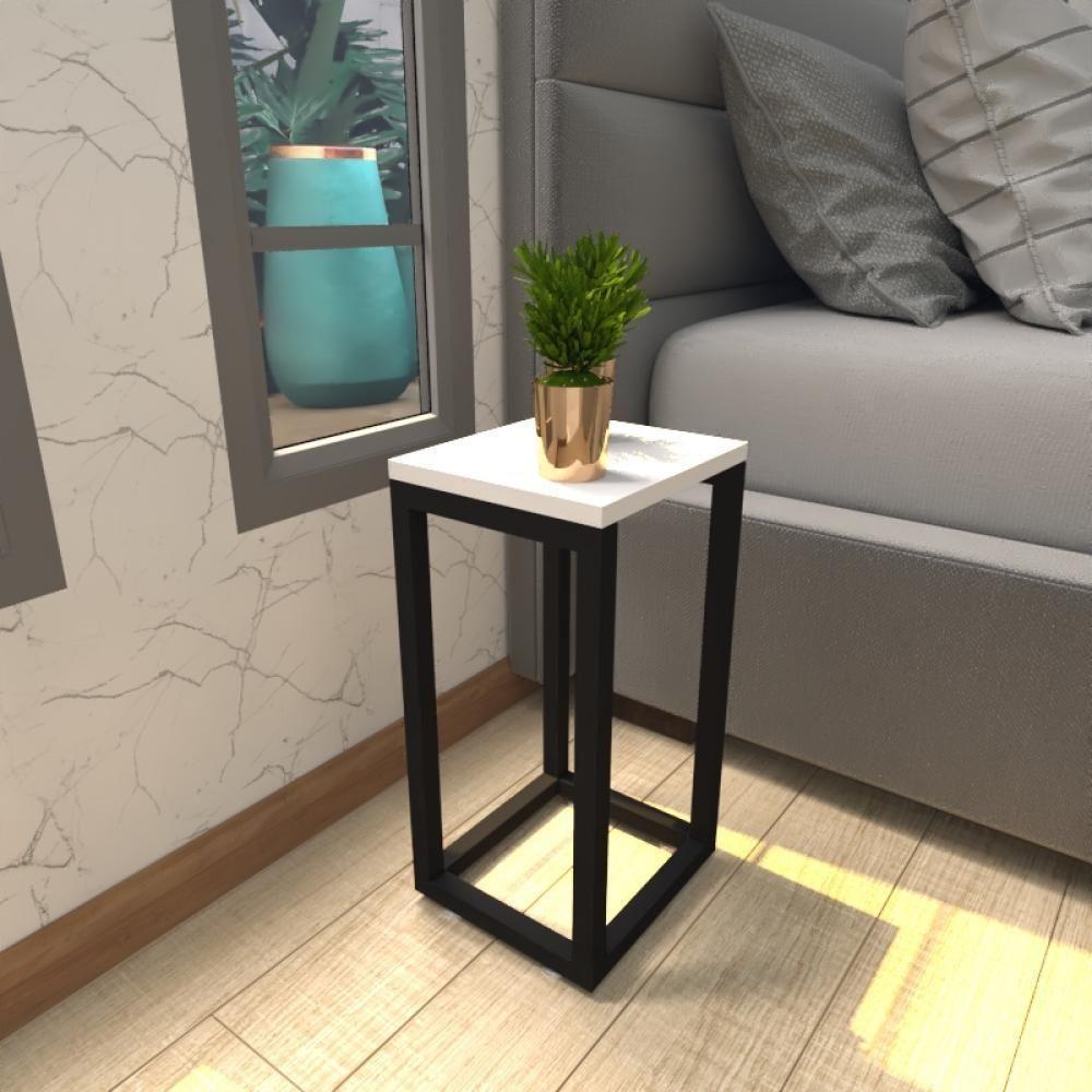 Mesa De Cabeceira Industrial Branca Off White Canto Quarto Cabeceira Mesinha Cabeçeira Cabiceira - 1