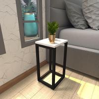 Mesa De Cabeceira Industrial Branca Off White Canto Quarto Cabeceira Mesinha Cabeçeira Cabiceira - 1