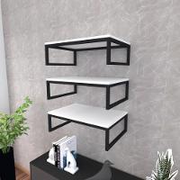 Kit Com 3 Prateleira Industrial Estante Parede Nicho Branco Cozinha Escritorio Sala Quarto Infantil - 1