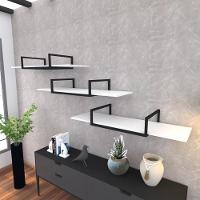 Kit 3 Prateleira Industrial Suspensa Parede Nicho Branco Cozinha Escritorio Sala Quarto Infantil - 1