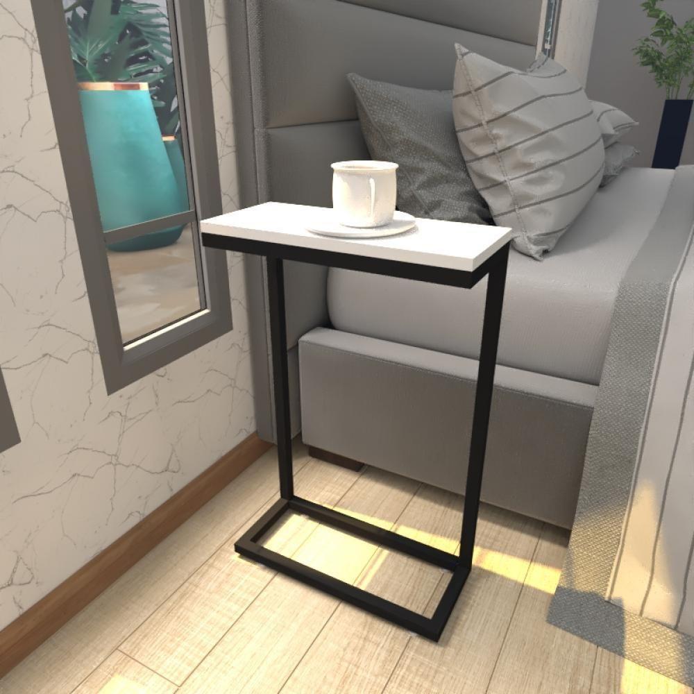 Mesa De Cabeceira Industrial Branca Off White Canto Quarto Cabeceira Mesinha Cabeçeira Cabiceira - 1