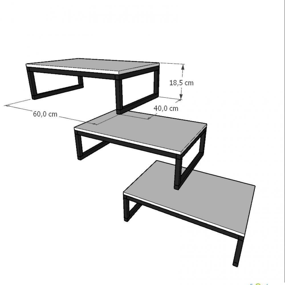 Kit Com 3 Prateleira Industrial Suspensa Parede Nicho Cinza Cozinha Escritorio Sala Quarto Infantil - 3
