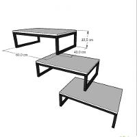 Kit Com 3 Prateleira Industrial Suspensa Parede Nicho Cinza Cozinha Escritorio Sala Quarto Infantil - 3