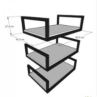 Kit Com 3 Prateleira Industrial Suspensa Parede Nicho Cinza Cozinha Escritorio Sala Quarto Infantil - 3