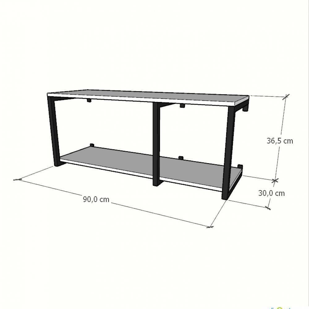 Prateleira Industrial Suspensa Estante Parede Nicho Preto Ferro E Madeira Suporte Pratileira - 4